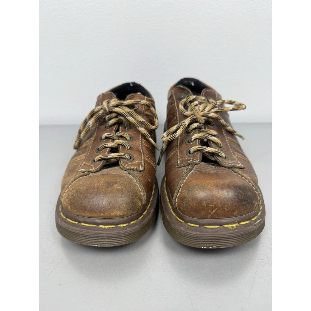 Vintage Dr Martens Oxford Shoes Mens 9 Brown Leather Low Casual 2000s 90s Y2K
